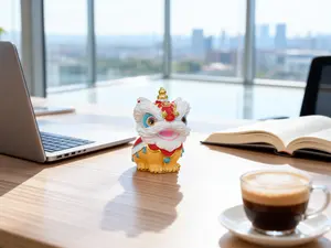 Chinese Lion Dance Feng Shui Art Lucky Office Decor Modern Oriental New Year Gift