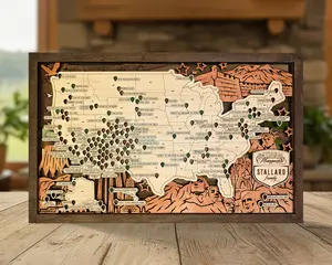 National Monuments Wood Map – Handcrafted Travel Tracker