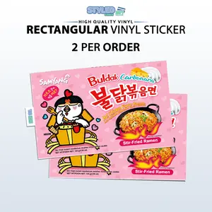 funny buldak ramen rectangle vinyl sticker