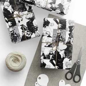 Jujutsu Kaisen Christmas Wrapping Paper, Gojo Satoru Anime Gift Wrap, Holiday Manga Wrapping for Anime Fans