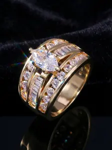 Fashionable Shiny Style Engagement Ring, Trendy Wedding Accessory, Perfect Gift for Brides-To-Be, Elegant Jewelry