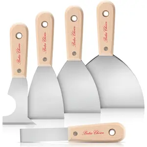Paint Scraper, 5 Pc Scraper Tool, Putty Knife Set, Putty Knife, Painting Tools, 5 in 1 Tool, Spackle Knife, Wallpaper Scraper, Painters Tool, Crown Molding Tool, Paint Remover for Wood, Scraper