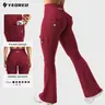 YEOREO CoreFlex Women's Leggings - High Waisted, Hidden Scrunch, Flare Leg, Cargo Pockets, No Front Seam, Buttery Soft, UV-Protective, 28"/30"/32"/34" Inseam for Yoga, Gym, Leggings Women