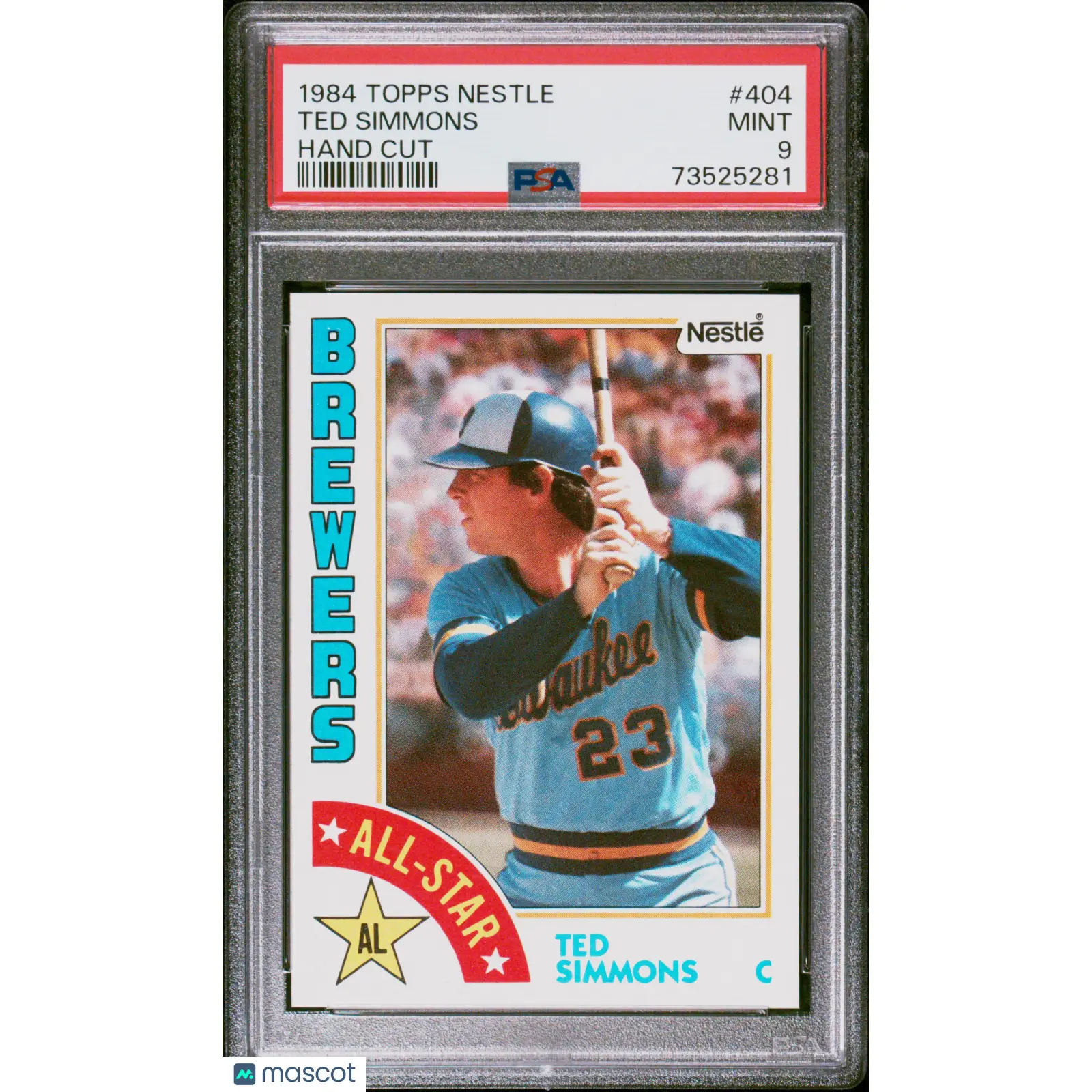 Ted Simmons PSA 1984 Topps Nestle Hand Cut Baseball #404 9 73525281