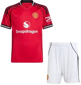 Manchester United 2025/26 Home and Away Full Set Soccer Kit, Premium Fabric Match Style Set B