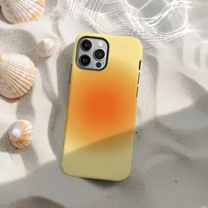 Orange Aura Gradient Smartphone Case - Y2K Cute Trendy Aesthetic Cellphone Protector Shell, Mobile Phone Accessories for iPhone 11, 12, 13, 14, 15, 16, 17 Pro Max, Air, Plus