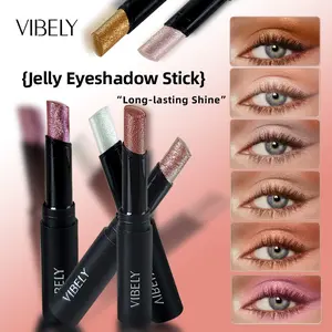 Water-Feel Jelly Eye Shadow Stick, Easy Application, Fine Glitter, Natural Highlighter, Waterproof Long-Lasting, Daily Makeup Essential