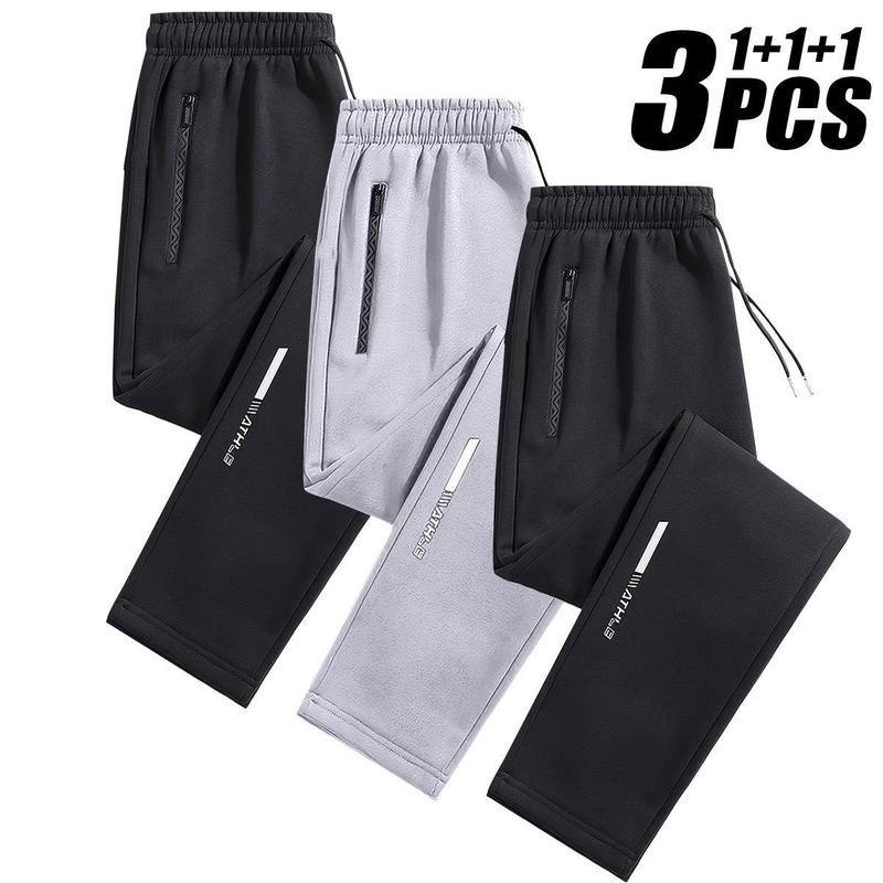 3-Pack Men's Sport Pants, Ice Silk & Breathable, Regular Fit, Fashionable for Sports, Outdoor Activities, Gym & Running 3-Pack Men's Sport Pants, Ice Silk & Breathable, Regular Fit, Fashionable for Sports, Outdoor Activities, Gym & Running
