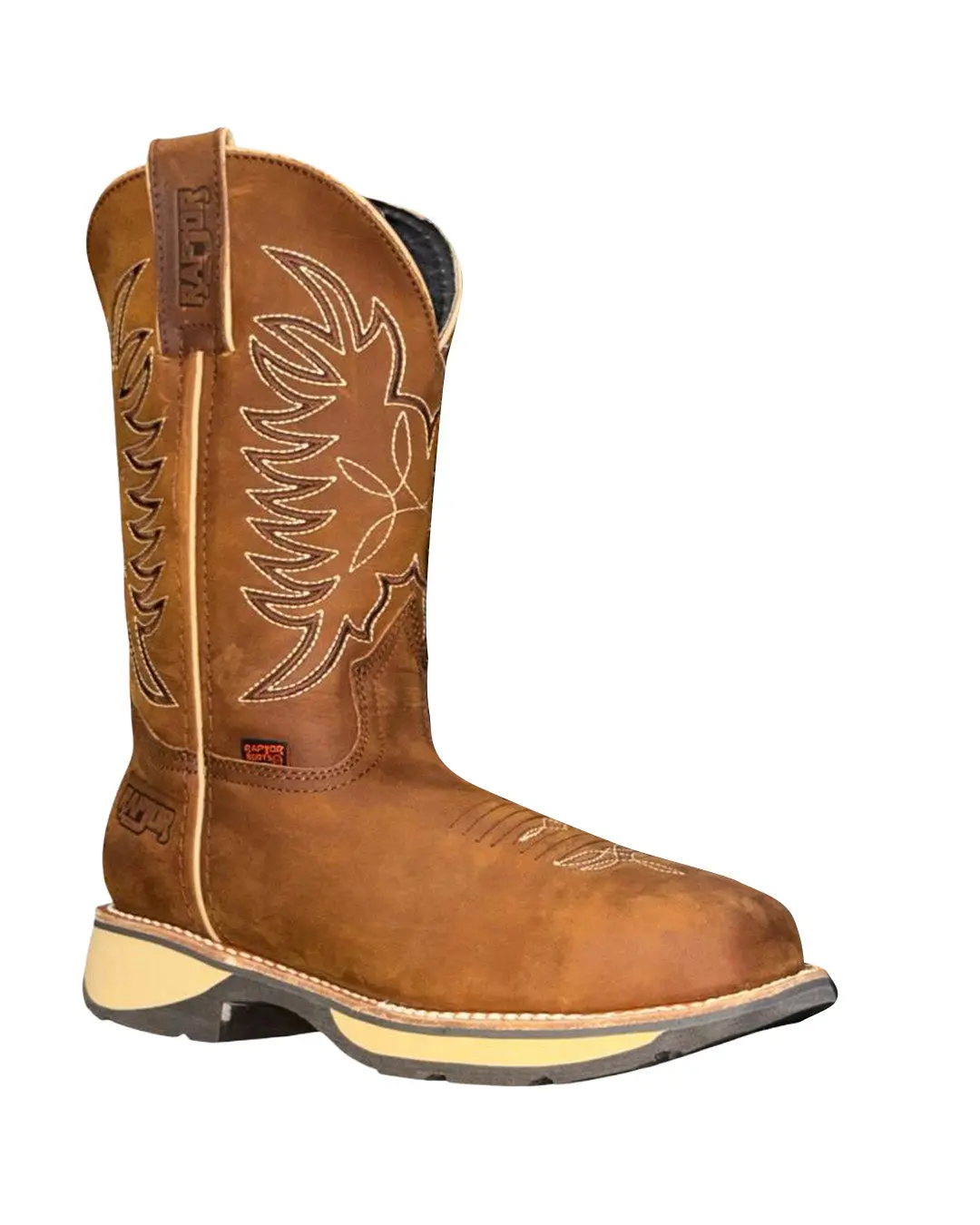 Raptor Men’s Western Work Boots – Steel Toe Cowboy Boots, Slip Resistant, Durable Work Safety Boots