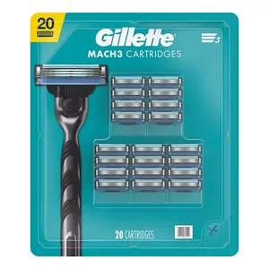 Gillette Mach3 Men's Razor Blades, 20 Count + [Shaving] + [Men's grooming] + [Razor Blades] + [Precision Cutting]