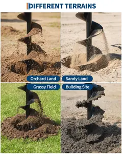 Garvee Powerful Gas Post Hole Digger - 43cc 2-Stroke Earth Auger Tool Set for Garden, Farmland, Landscaping - 8" Drill Bit, EPA Compliant - Ideal for Planting and Fencing