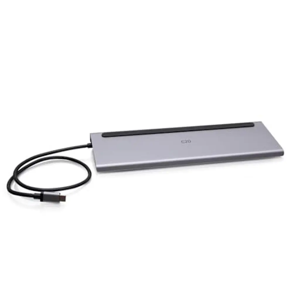 C2G USB-C 10-in-1 Triple Display Docking Station with HDMI, DisplayPort, VGA, Ethernet, USB, SD Card Reader, 3.5mm Audio and Power Delivery up to 100W - 4K 30Hz
