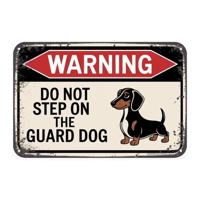 Vintage Aluminum Weimaraner Dog Warning Sign, Home Kitchen Bar Coffee Shop Indoor Outdoor Wall Decor, Aesthetic Room Hanging Gift, Decorative Plaque