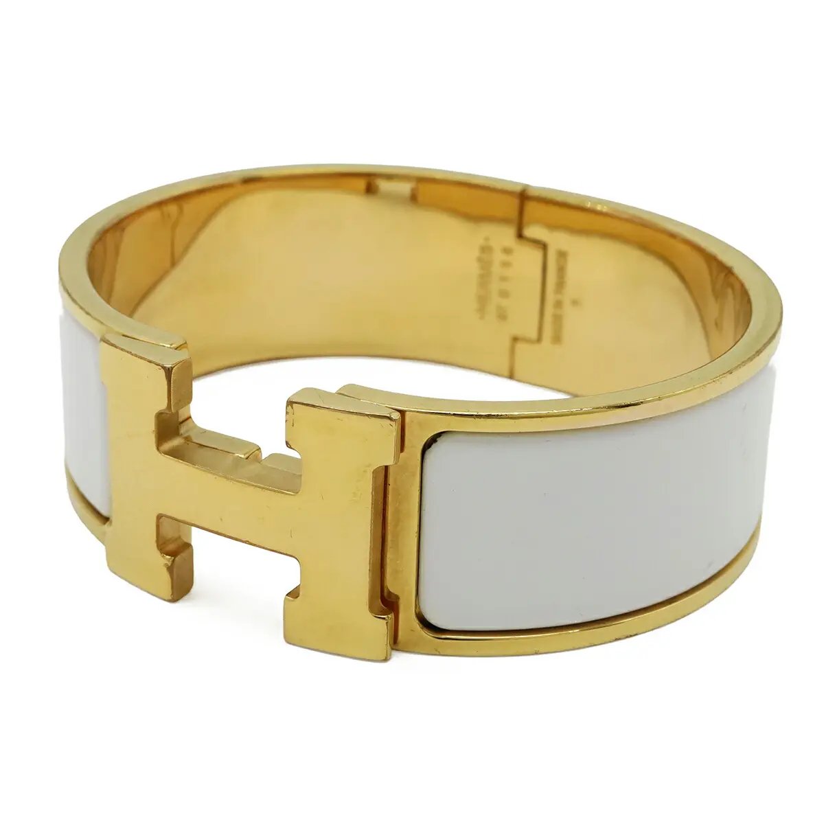 Pre-owned HERMÈS Gold-plated Small Leather Goods Hermes Clic Clac H PM Bracelet