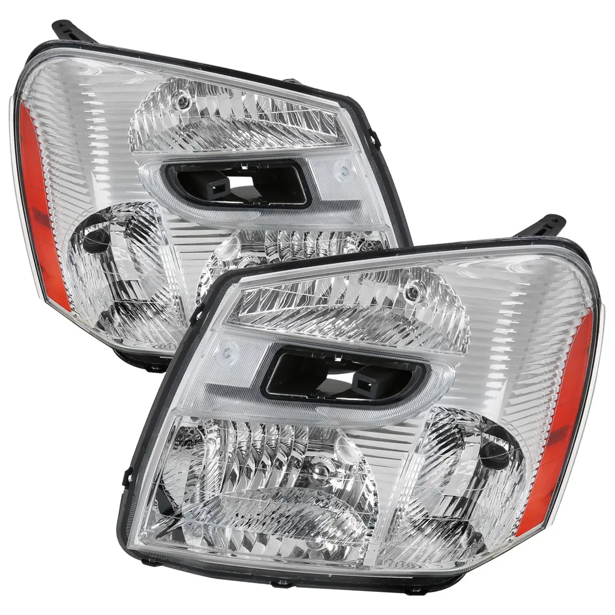 2005-2009 Chevrolet Equinox Factory Style Headlights w/ Amber Reflector (Chrome Housing/Clear Lens) 2005-2009 Chevrolet Equinox Factory Style Headlights w/ Amber Reflector (Chrome Housing/Clear Lens)