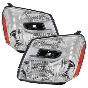 2005-2009 Chevrolet Equinox Factory Style Headlights w/ Amber Reflector (Chrome Housing/Clear Lens)