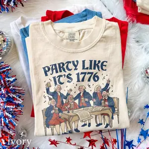 Comfort Colors Party Like Its 1776 Funny USA TShirt, 4th July 250th Year Patriotic America Tee, Vintage Freedom Style Top, USA Gift Tee