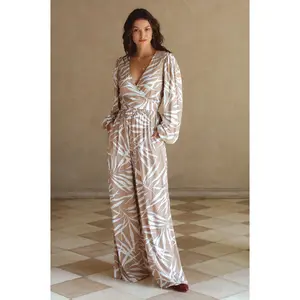 Luna Convertible Jumpsuit - Beige Fern
