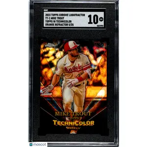 2023 Topps Chrome Logofractor Mike Trout #TT-1 In Orange Refractor SGC 10