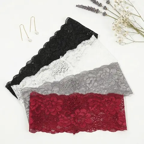 4 Pcs Lace Flower Braided Headbands for Women, Vintage Elegant Elastic Hair Bands, Wide Edge Design, Suitable for Daily Use, Sports, Travel, Floral Hair Accessories