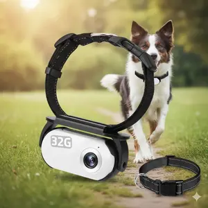 1080P Pet Camera Collar, Mini Wireless Waterproof Action Camera for Dogs Cats. Indoor Outdoor Monitoring with Anti-Shock Design, Portable Pet Wearable Cam to Record Pet Behaviors, Durable Pet Safety Security Camera Outside.