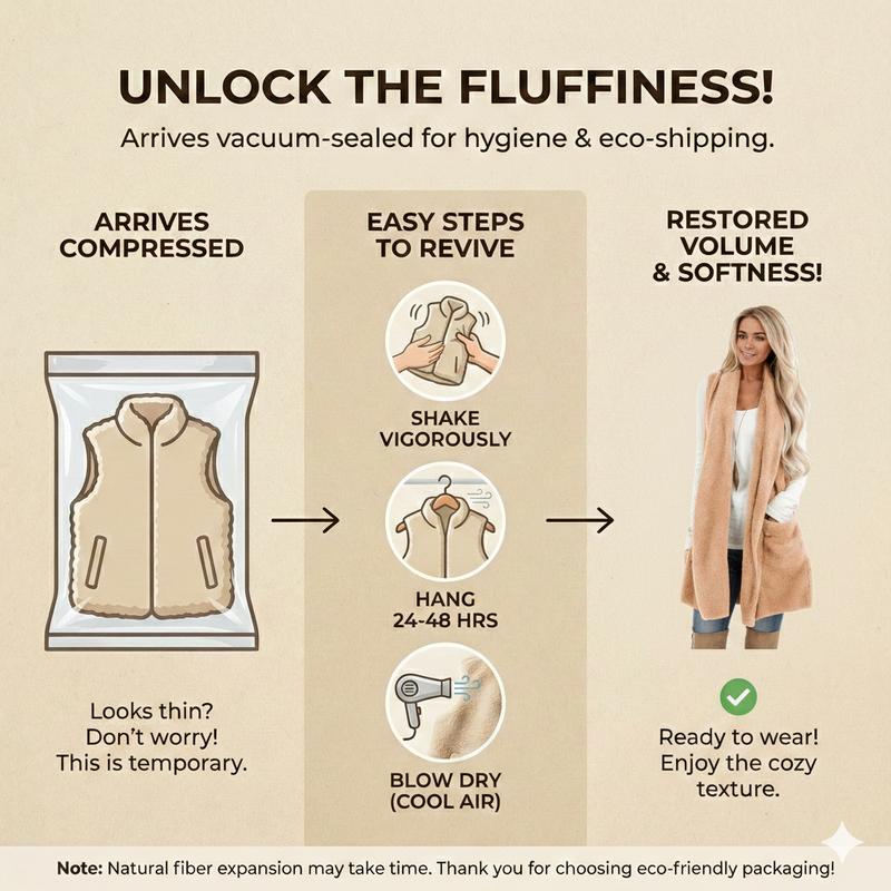 Chicovar Women's Sleeveless Sherpa Vest with Pockets【Clearance Sale】, Lapel Open Front Fleece Cardigan Sweater Fuzzy Jacket Coat