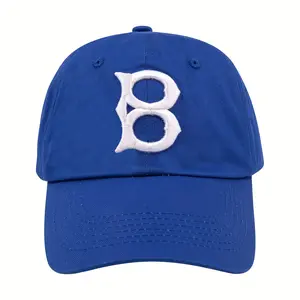 Unisex Baseball Cap Embroidered Letter "B" Outdoor Sport Hat, Adjustable Dad Cap For Men Women One Size Fits All Yellow Cap Blue Cap