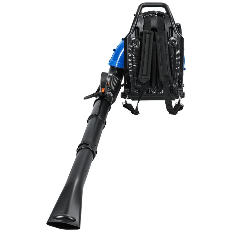 Snow Blower 75.6CC Gas Powered Backpack Leaf Blower 4-Stroke for Lawn Care Yard Dust Debris Blue Ergonomic Design with 1.9L Fuel Tank