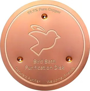Copper Bird Bath Disk – Natural Algae Control, Keeps Water Clean & Clear for Bird Baths & Outdoor Fountains