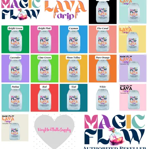 Magic Flow™ Premixed Lava-Drip Suspended Glitter Solution - 2.5oz Mineral Oil-Based Color, 2 Moms Craft Shack Supply for 24oz Acrylic Tall Tumblers, Sensory Bottles, Pens-Compatible, Crafted with Care to Add Magic Flow Original to Projects