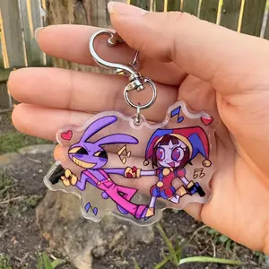 TADC Funny Bunny Keychain - Pomni And Jax Amazing Digital Circus - Kawaii Bag Charm for Keys, Backpack & Gifts, Collectible Fan Accessory, Aesthetic Game Merch!