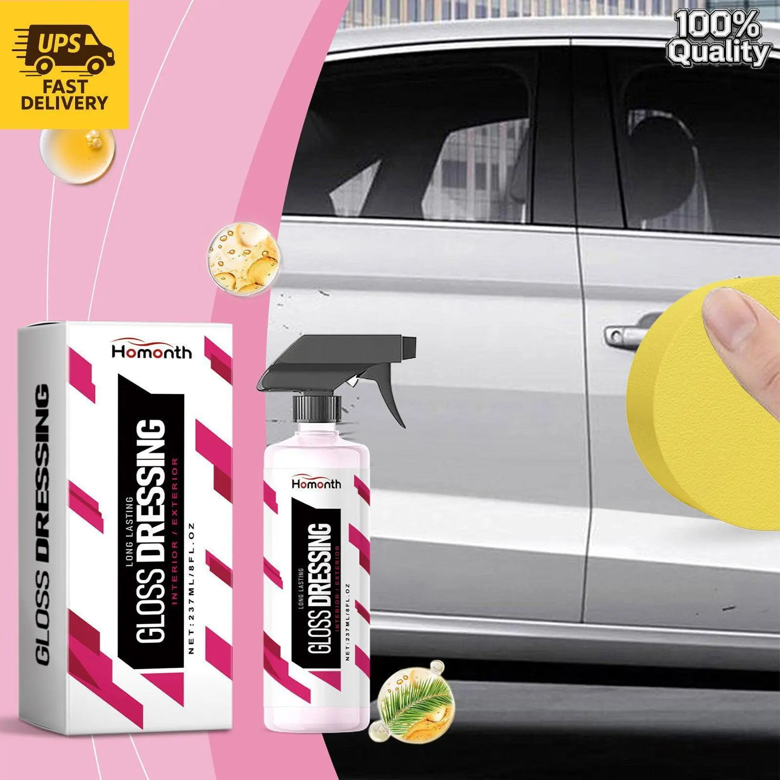 Car Care Gloss Agent - Automotive Waxes, Paintwork Cleaner, Glossy Exterior Protectant for Car Paint Waxing & Paint Maintenance