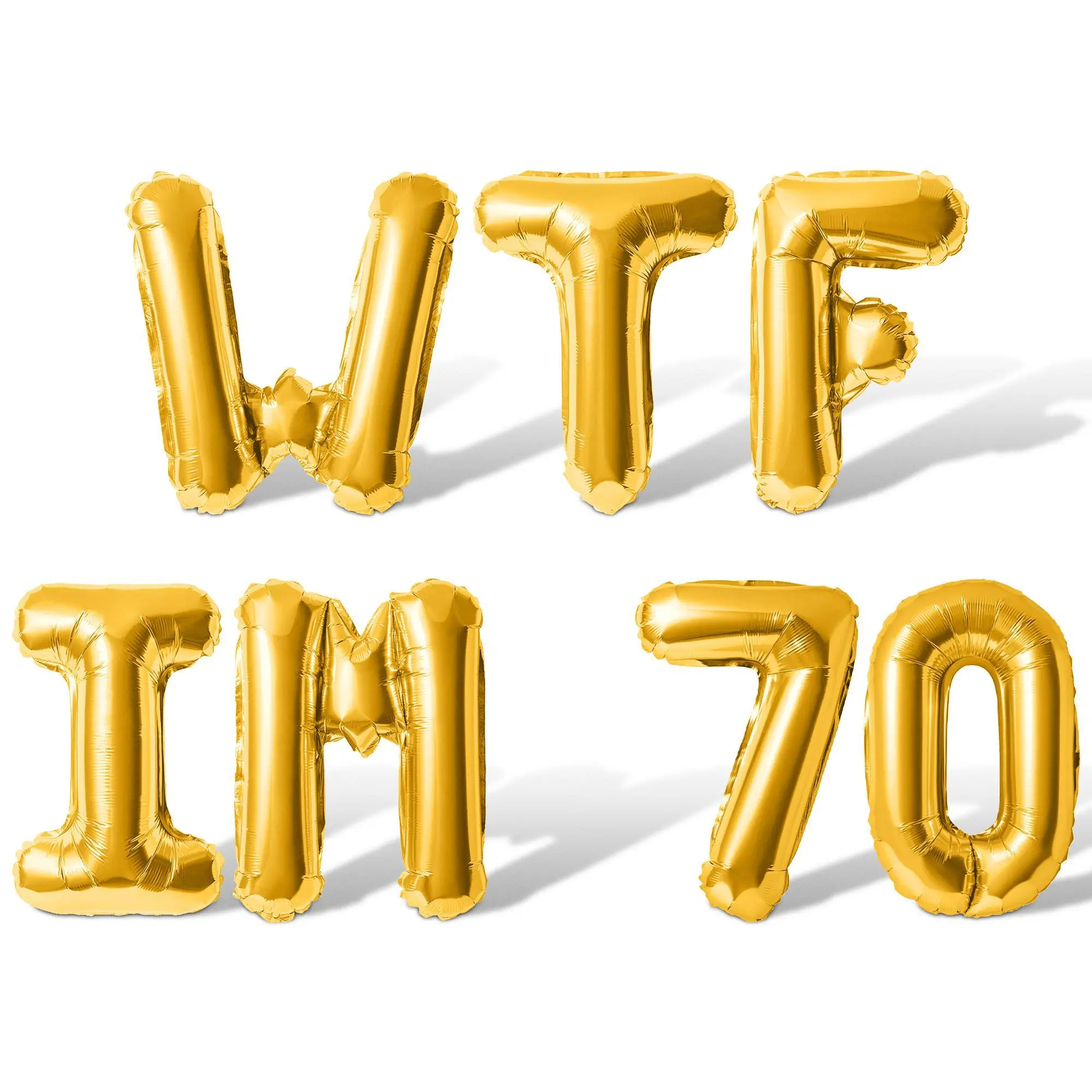 Letter Balloons - WTF IM 70 16" Inch Alphabet Letters Foil Mylar Balloon 70th Birthday Party Banner