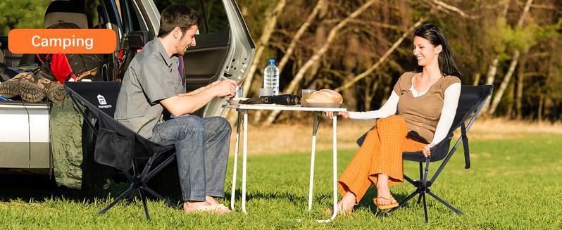 360° Swivel Camping Chairs, Portable Camping Chair with Headrest and Storage Bag, Lightweight Foldable Chair for Outside Camping, Hiking, Travel, Beach and Sports 360° Swivel Camping Chairs, Portable Camping Chair with Headrest and Storage Bag, Lightweight Foldable Chair for Outside Camping, Hiking, Travel, Beach and Sports