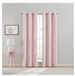 Cord Pink Grommet Top Blackout Curtain Panel 38" x 84" - 100% Polyester, Textured Design, Easy Installation, Versatile for Various Rooms