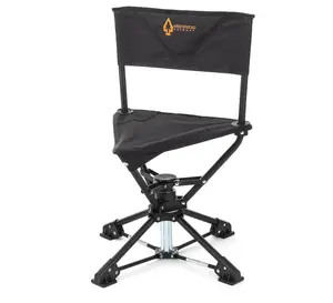 360° Degree Swivel Hunting Chair Stool Seat Compact Lightweight with Carry Case Perfect for Blinds No Sink Feet Quick Setup Takedown Steel Polyester Canvas