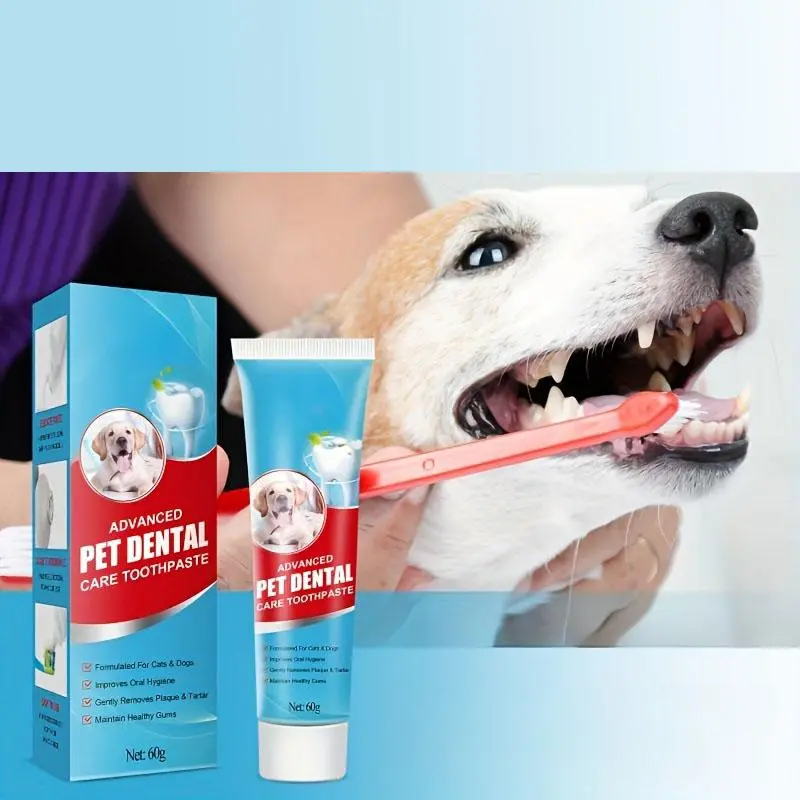 Pet Toothpaste & Puppy Toothbrush Set, Pet Oral Care Products, Pet Dental Care Products, Dog & Cat Grooming Supplies
