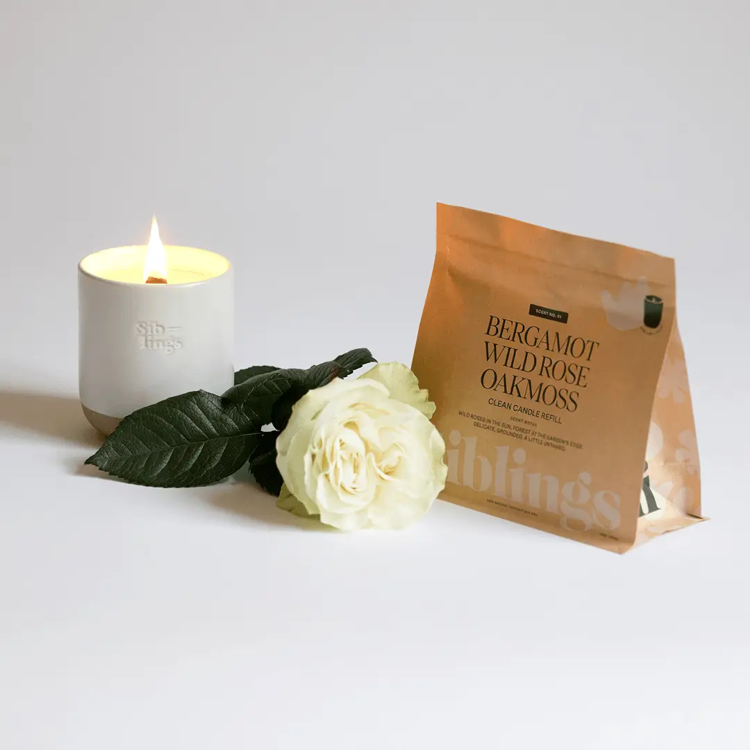 Refillable Candle Ritual Set • Choose Your Scent • 10 oz • Ceramic Vessel + Wick Trimmer