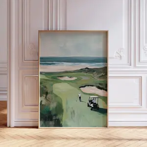 Golf Wall Art For Men, Watercolor Golf Print, Golf Office Golfing Poster, Golf Art Print, Watercolor Golf Course, Golf Landscape Print