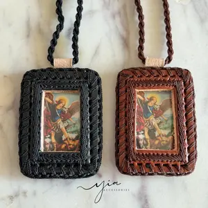 Mens SMA Escapulario Custom Photo Necklace Dainty Cross Necklace