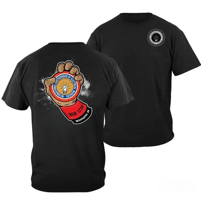 IBEW Brotherhood of Electrical Workers Personalized Short-Sleeve Graphic T-Shirt, Casual Streetwear Top, All Sizes, Full Color, Gift For Him-Her