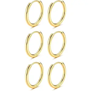 Drperfect Titanium Hoop Earrings Small Hoop Earrings Mini Huggie Earrings for Women Hypoallergenic Titanium Earrings