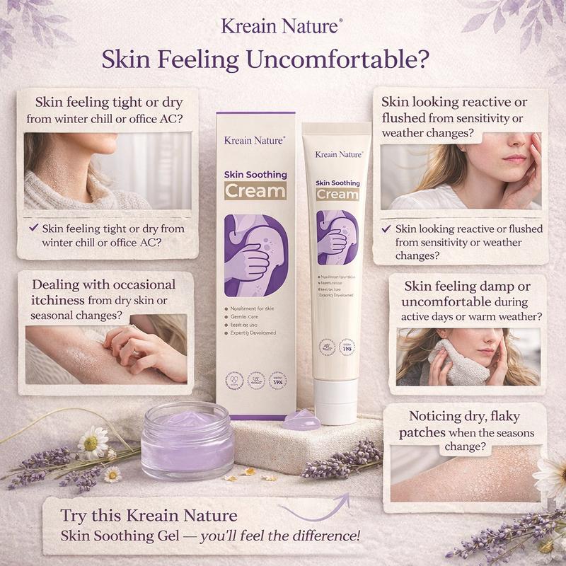 Kreain Nature Skin Soothing Gel Containing Indian Safflower Root Extract and Tea Tree (Mentha) Leaf Extract.