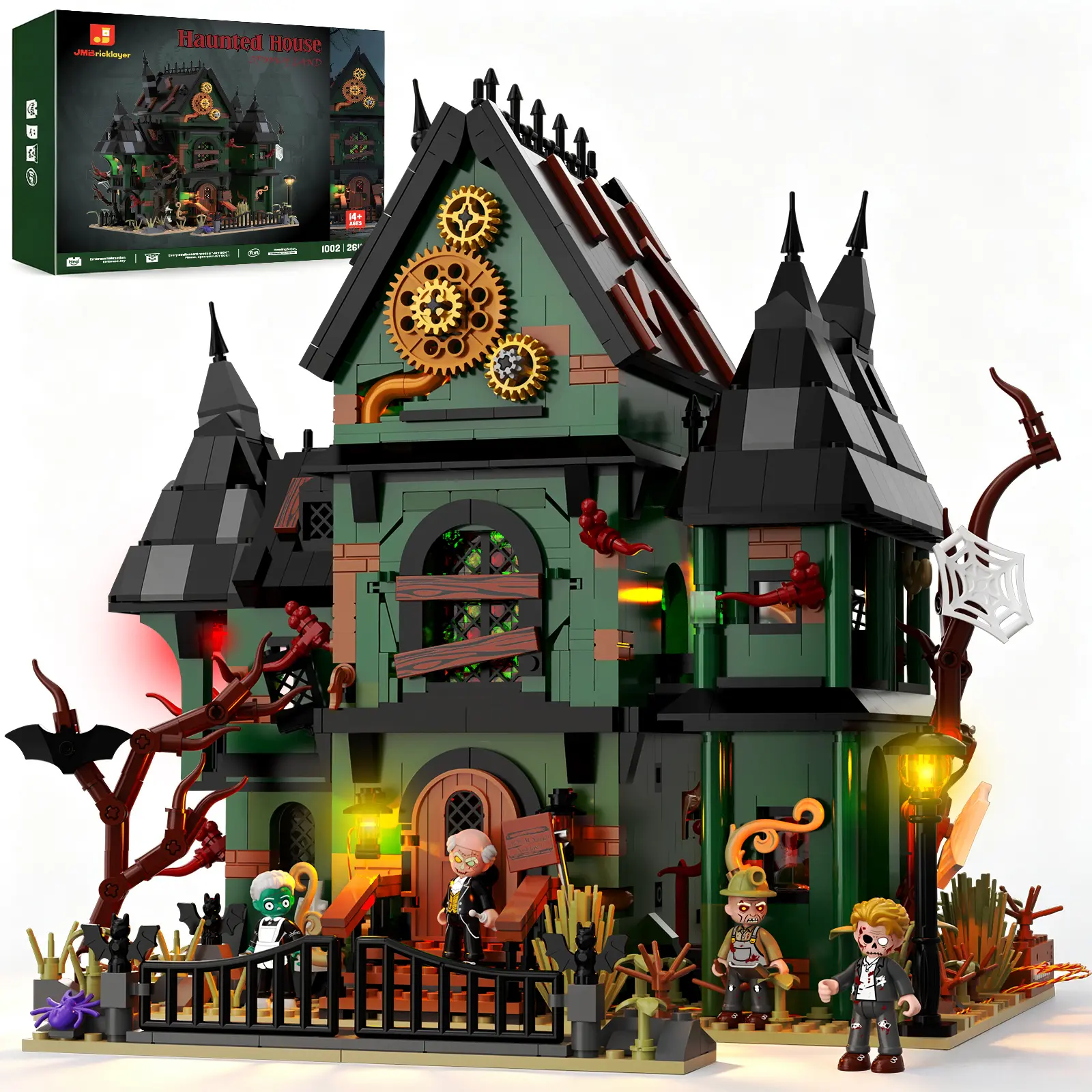 JMBricklayer Haunted House Building Set | Spooky Mansion Brick Model | 2611 PCS