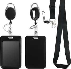 Retractable ID Badge Holder with Breakaway Lanyard,Heavy Duty Badge Reel,Detachable Keychain, Cruise Ship Cards Holder,for Nurse Officer Teacher Security...