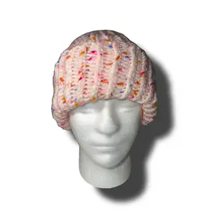 Knit Beanie with Colorful Accents - Soft and Cozy Winter Hat for Women and Men