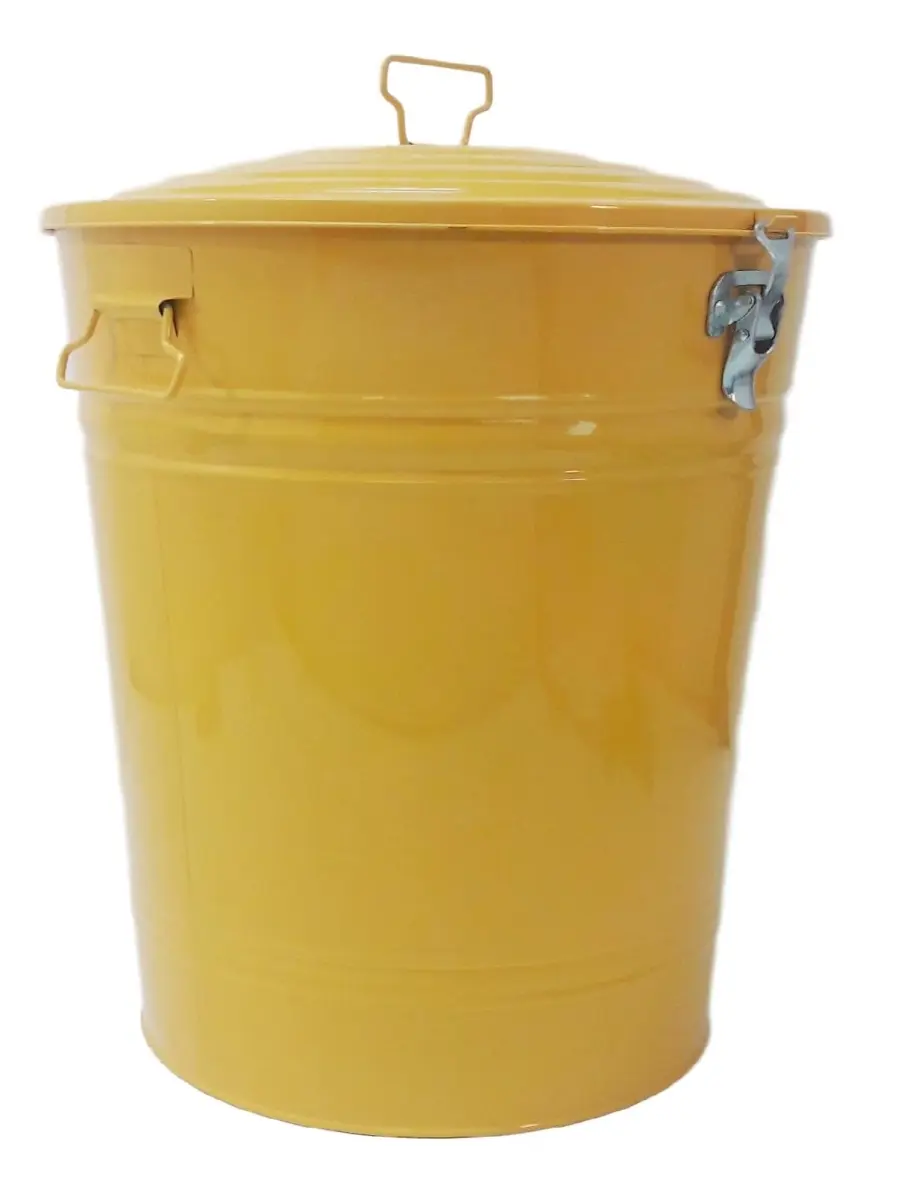 Houston Int'l Trading 5802E SAFF Unisex 20 Gal 7 Lb Single Unit Galvanized Steel Enameled Storage Container, Multi-Purpose Home Organizer Bin