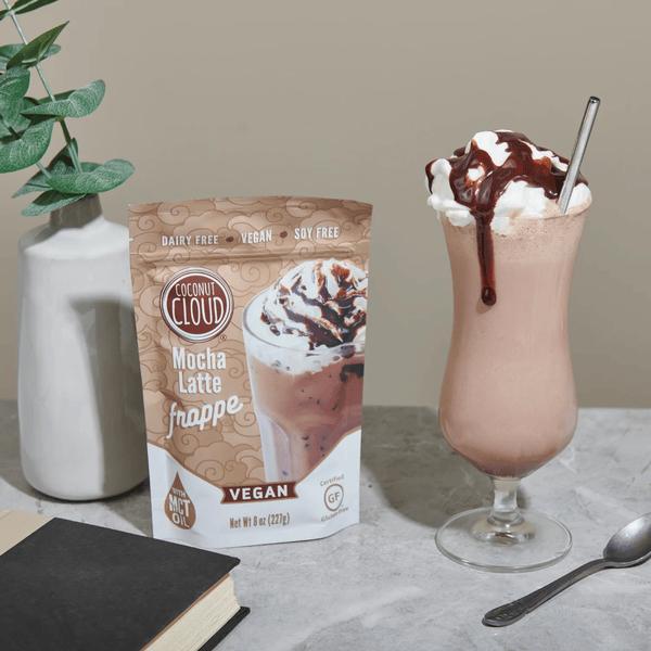 COCONUT CLOUD: Mocha Frappe Latte Mix - Dairy-Free, Vegan, Gluten-Free, Soy-Free, 100% Plant-Based Beverage with Coconut Milk Powder & Coffee