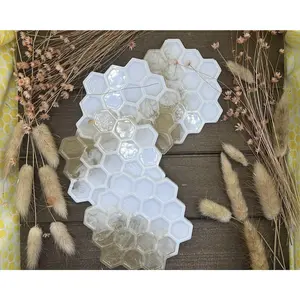 Milk&Honey Resin Coasters | Gold&White