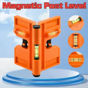 1 magnetic column level | 270 adjustable, folding Heavy Duty column level tool, with horizontal and vertical horizontal bubbles, polycarbonate material, used to install wooden columns and pipes.